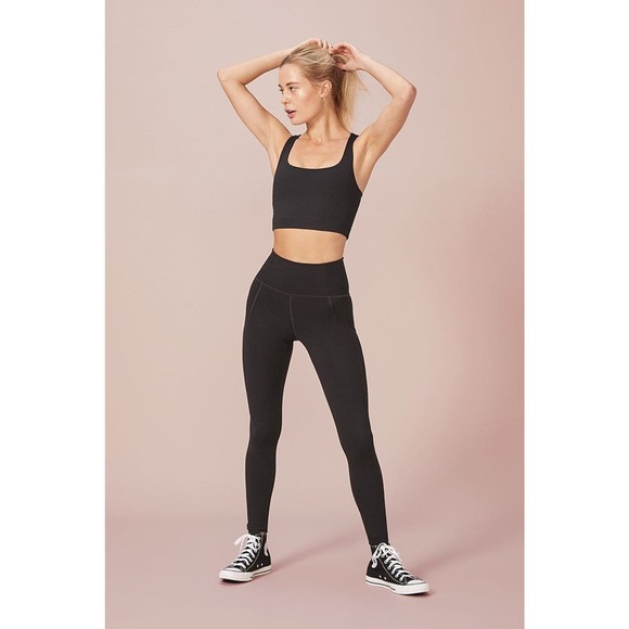 girlfriend collective Pants - Girlfriend Collective Black High Waist Compression Leggings (S)
